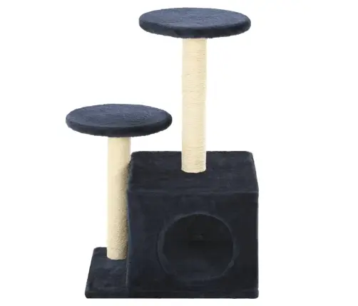 Kaķu Māja Ar Sizala Stabiem Nagu Asināšanai, 60 Cm, Tumši Zila Vidaxl