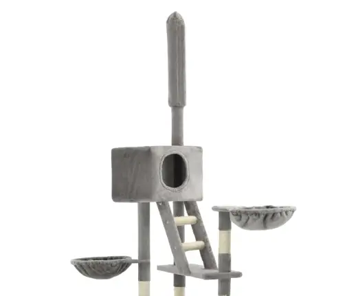 Kaķu Māja, Sizala Stabi Nagu Asināšanai, 230-260 Cm, Pelēka Vidaxl