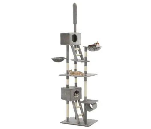 Kaķu Māja, Sizala Stabi Nagu Asināšanai, 230-260 Cm, Pelēka Vidaxl