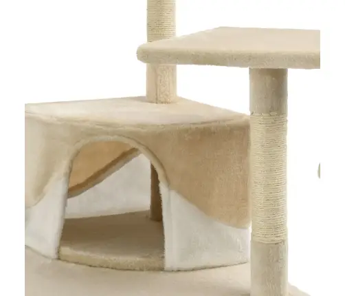 Draskyklė Katėms Su Stovu Iš Sizal., 203cm Smėlio Sp. Ir Balta