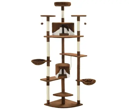 Draskyklė Katėms Su Stovu Iš Sizalio, 203cm Ruda Ir Balta