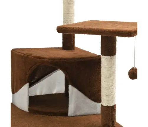 Draskyklė Katėms Su Stovu Iš Sizalio, 203cm Ruda Ir Balta