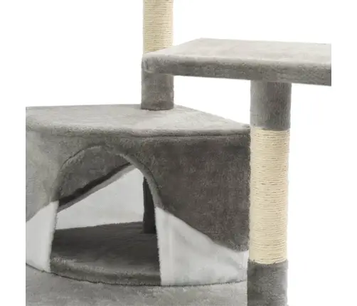 Kaķu Māja, Sizala Stabi Nagu Asināšanai, 203Cm, Pelēka Ar Baltu Vidaxl