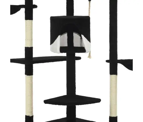 Kaķu Māja, Sizala Stabi Nagu Asināšanai, 203 Cm, Melna Ar Baltu Vidaxl