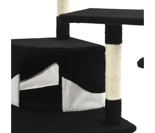 Kaķu Māja, Sizala Stabi Nagu Asināšanai, 203 Cm, Melna Ar Baltu Vidaxl