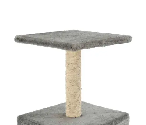Kaķu Māja Ar Sizala Stabu Nagu Asināšanai, 55 Cm, Pelēka Vidaxl
