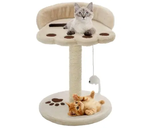 Kaķu Māja, Sizala Stabi Nagu Asināšanai, 40 Cm, Bēša Ar Brūnu Vidaxl