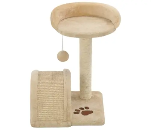 Sisalköitega Kraapimispuuga Kassimaja 40 cm Beež Ja Pruun