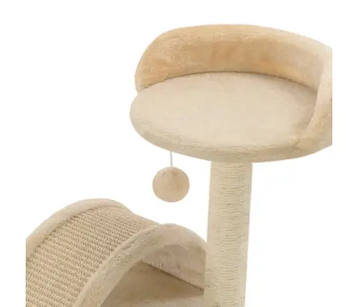 Sisalköitega Kraapimispuuga Kassimaja 40 cm Beež Ja Pruun
