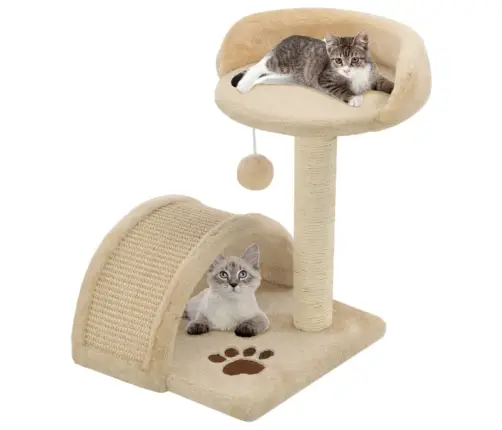 Sisalköitega Kraapimispuuga Kassimaja 40 cm Beež Ja Pruun