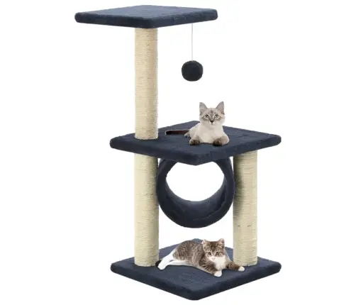 Kačių Draskyklė Su Stovais Iš Sizalio, 65cm Tamsiai Mėlyna