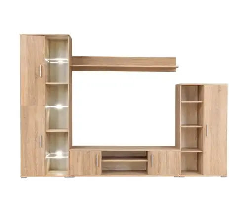 Teleri Sektsioonkapp Led-Tuledega,Sonoma Tamm