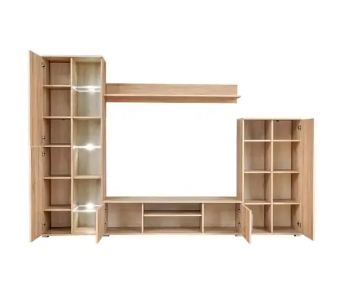 Teleri Sektsioonkapp Led-Tuledega,Sonoma Tamm