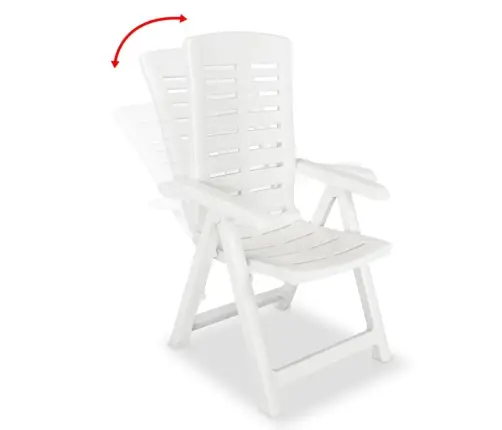 Atgāžami Dārza Krēsli, 4 Gab., Plastmasa, Balti Vidaxl