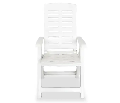 Atgāžami Dārza Krēsli, 6 Gab., Plastmasa, Balti Vidaxl Atgāžami Dārza Krēsli, 6 Gab., Plastmasa, Balti Vidaxl