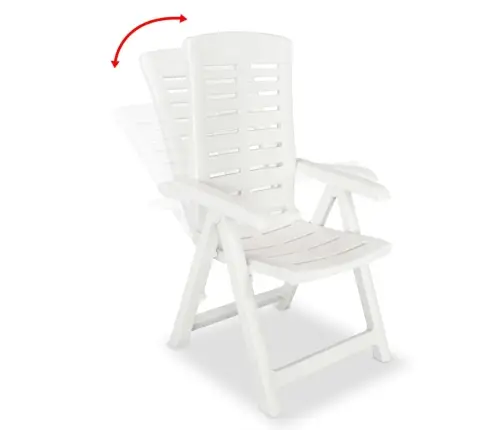 5-Osaline Aiamööblikomplekt, Plast, Valge