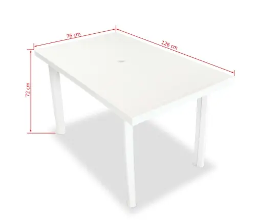 7-Osaline Aiamööblikomplekt, Plast, Valge