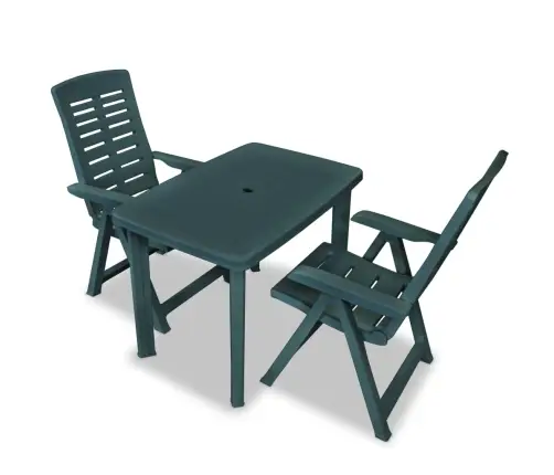 3-Daļīgs Bistro Mēbeļu Komplekts, Plastmasa, Zaļš Vidaxl