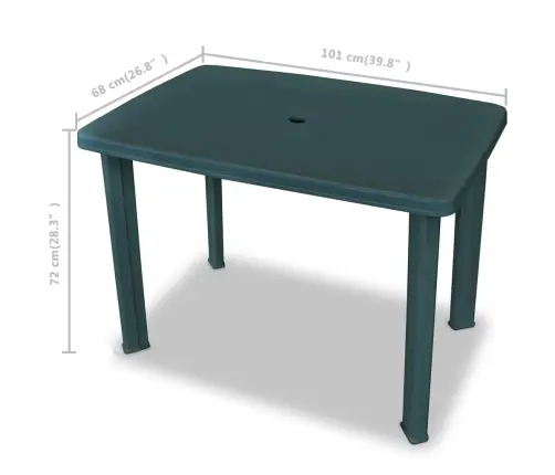 3-Daļīgs Bistro Mēbeļu Komplekts, Plastmasa, Zaļš Vidaxl