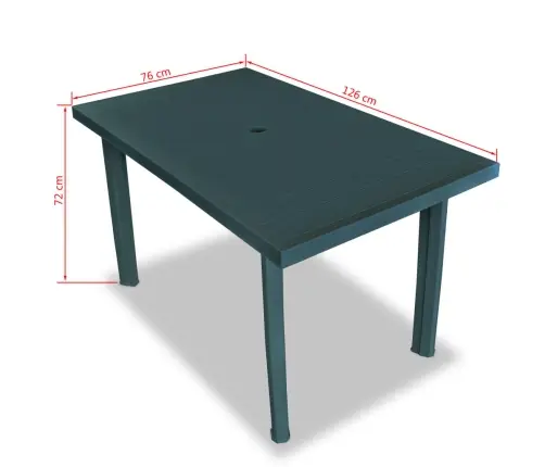 5-Osaline Aiamööblikomplekt, Plast, Roheline