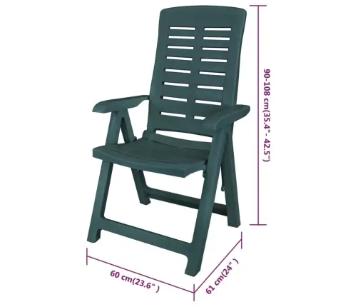 7-Osaline Aiamööblikomplekt, Plast, Roheline