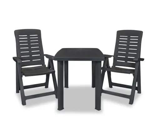 3-Osaline Bistroomööbel, Plast, Antratsiit