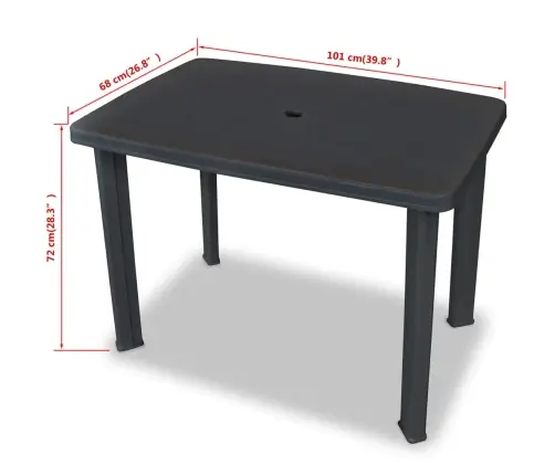 3-Osaline Bistroomööbel, Plast, Antratsiit