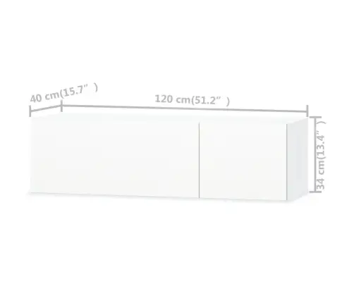 Tv Skapīši, 2 Gab., Inženierijas Koks, 120X40X34 Cm, Balti Vidaxl
