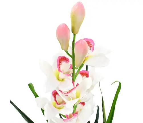 Kunsttaim Tsümbiidium Orhidee Potiga, 100 cm Roheline