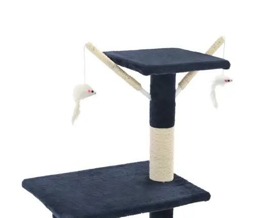 Kaķu Māja Ar Sizala Stabiem Nagu Asināšanai, 138 Cm, Tumši Zila Vidaxl