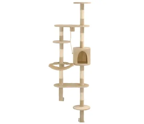 Draskyklė Katėms Su Stovais Iš Sizalio, 194cm Smėlio Sp.