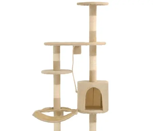 Draskyklė Katėms Su Stovais Iš Sizalio, 194cm Smėlio Sp.