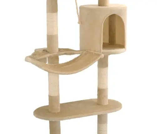 Draskyklė Katėms Su Stovais Iš Sizalio, 194cm Smėlio Sp.