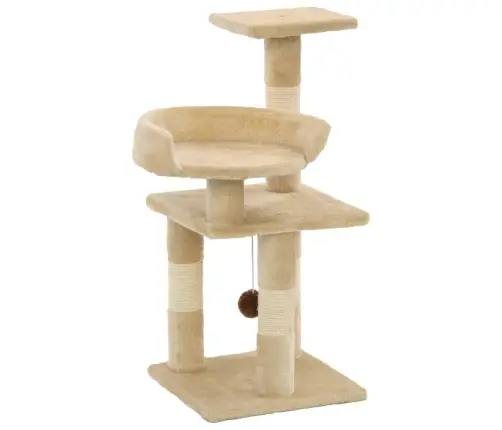 Draskyklė Katėms Su Stovais Iš Sizalio, 65cm Smėlio Sp.