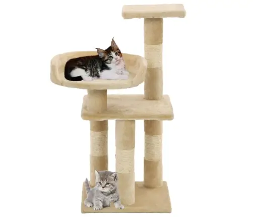 Draskyklė Katėms Su Stovais Iš Sizalio, 65cm Smėlio Sp.