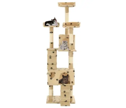 Draskyklė Katėms Su Stovais Iš Sizalio, 170cm Smėlio Sp. Pėd.
