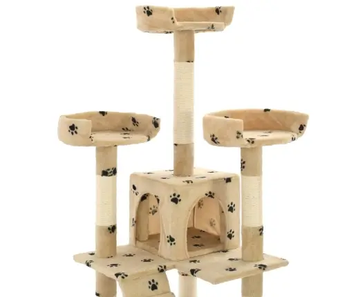 Draskyklė Katėms Su Stovais Iš Sizalio, 170cm Smėlio Sp. Pėd.
