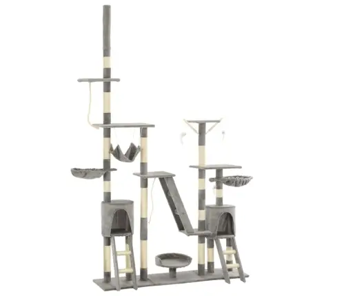 Kaķu Māja, Sizala Stabi Nagu Asināšanai, 230-250 Cm, Pelēka Vidaxl
