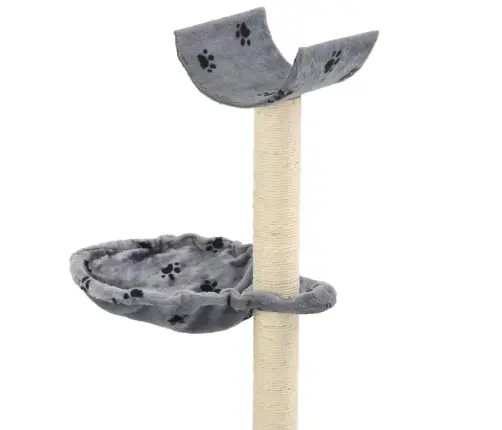 Kassimaja Sisalköite Ja Kraapimispuuga 105 Cm Käpajäljed, Hall