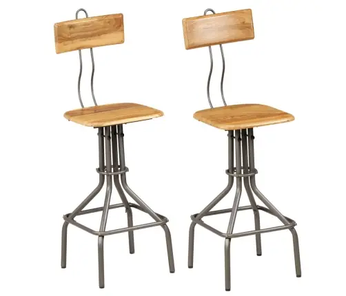 Bāra Krēsli, 2 Gab., Pārstrādāts Masīvs Tīkkoks Vidaxl