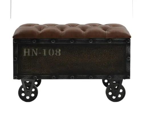 Suoliukas-Daiktadėžė, Mediena Ir Dirbtinė Oda, 80,5X41X50 Cm