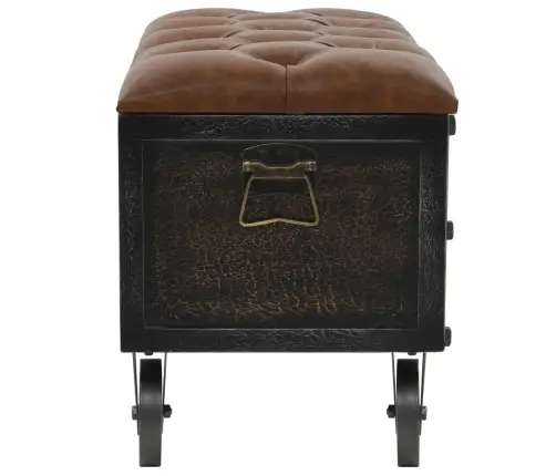 Suoliukas-Daiktadėžė, Mediena Ir Dirbtinė Oda, 80,5X41X50 Cm