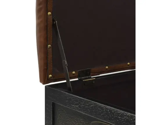 Suoliukas-Daiktadėžė, Mediena Ir Dirbtinė Oda, 80,5X41X50 Cm