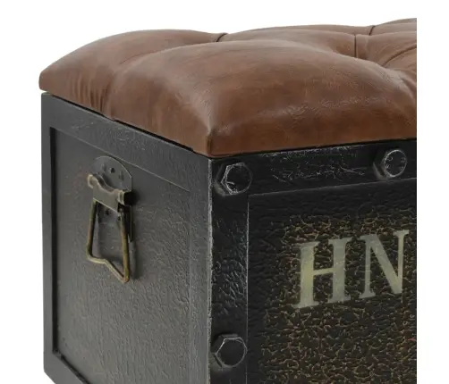 Suoliukas-Daiktadėžė, Mediena Ir Dirbtinė Oda, 80,5X41X50 Cm