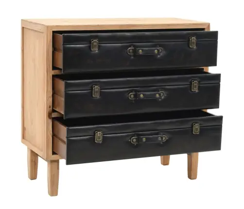 Kumode Ar Atvilktnēm, 80X36X75 Cm, Egles Masīvkoks Vidaxl