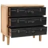 Kumode Ar Atvilktnēm, 80X36X75 Cm, Egles Masīvkoks Vidaxl