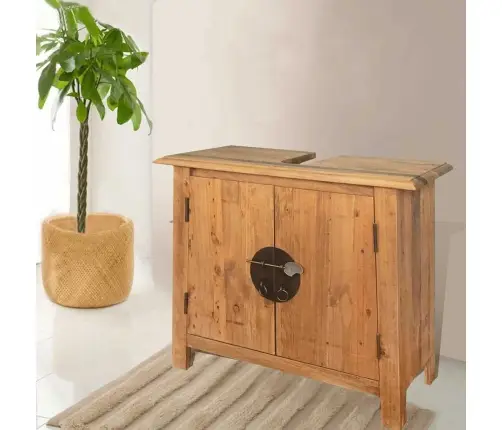 Izlietnes Skapītis, 70X32X63 Cm, Priedes Masīvkoks   Vidaxl