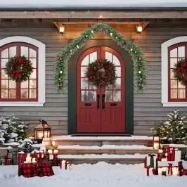 Ziemassvētku Vītne, Izrotāta Ar Bumbiņām Un Led Lampiņām, 5 M Vidaxl