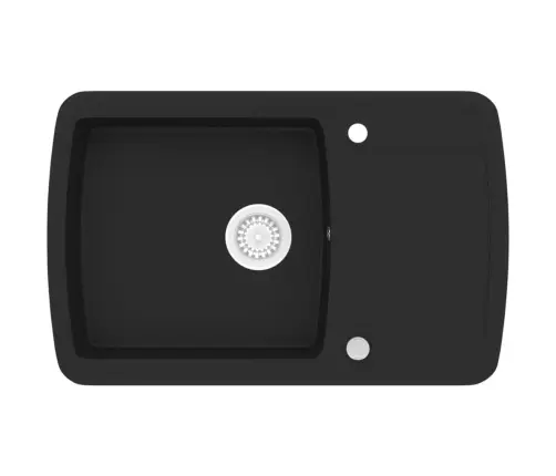 Virtuves Izlietne, Viena Bļoda, Melna, Granīts Vidaxl