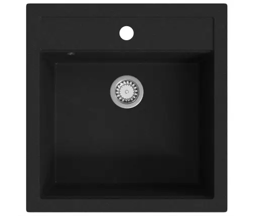 Virtuves Izlietne, Viena Bļoda, Melna, Granīts  Vidaxl